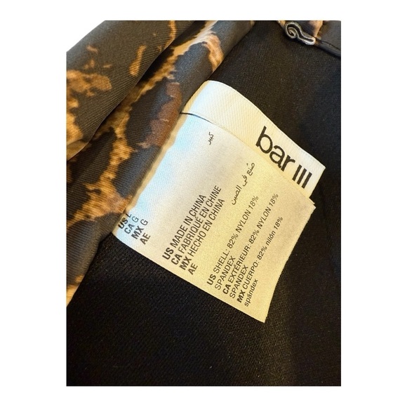 BAR III Beach Cheetah Bandeau with addl straps Tie Back Padded Bikini Swim Top - Picture 7 of 14